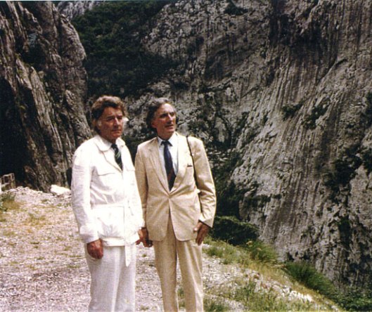 Франц Вебер и Комнен Бећировић у кањону Мораче, крајем јуна 1988.