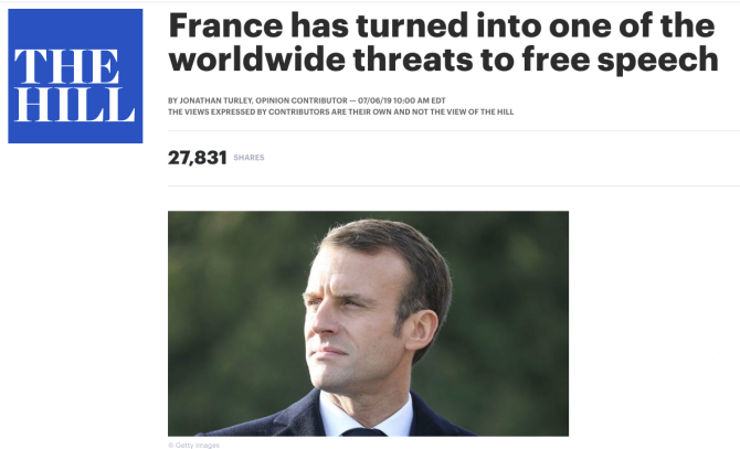 Џонатан Турли: Француска постала једна од највећих глобалних претњи слободи изражавања